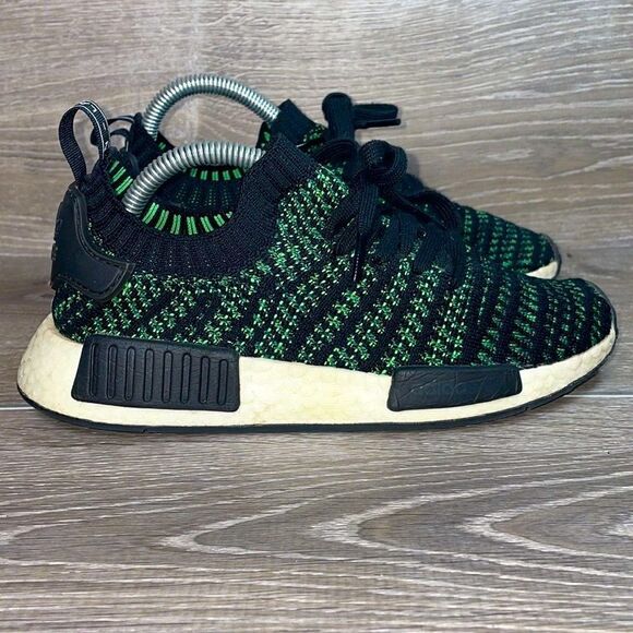 Adidas NMD R1 Primeknit Mens Size 5/Women’s Sz 6 Stealth Pack Noble Green Shoes - Picture 1 of 14